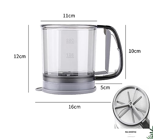 3 Cup Capacity Fine Mesh Gray Flour Sifter E67804