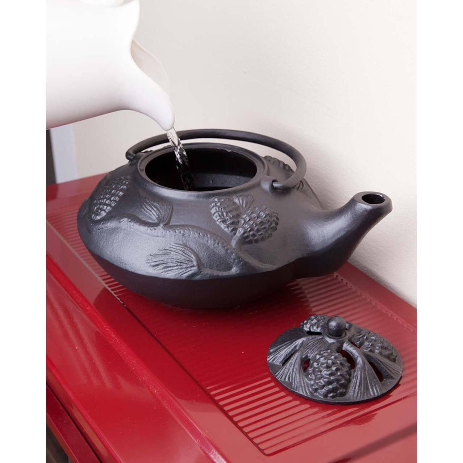 Black Cast Iron Wood Stove Kettle Steamer K880