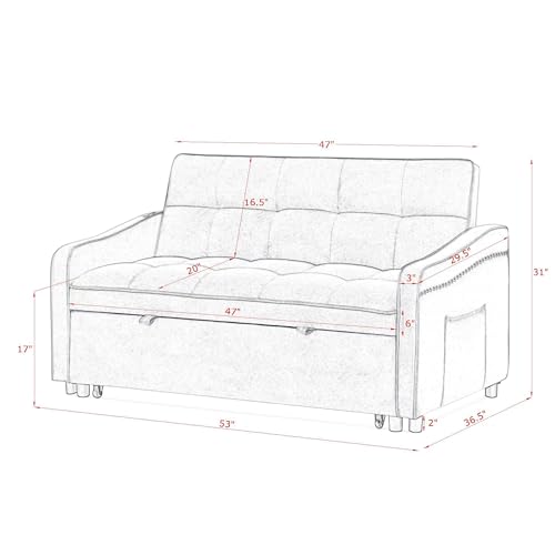 57.1" Convertible Sofa Bed R225169