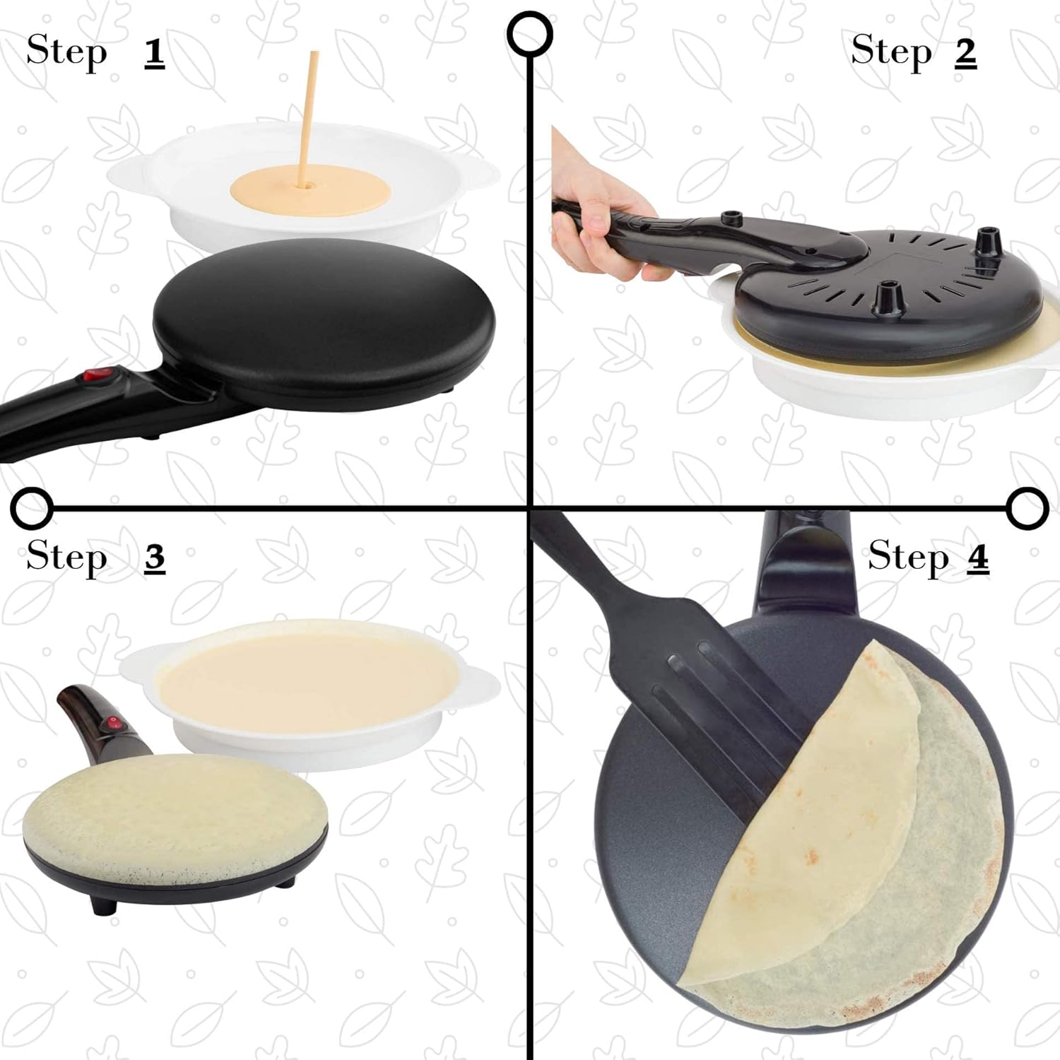 Electric Crepe Maker with Non-Stick Dipping Plate F91143