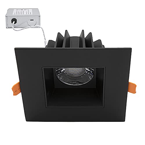 4 in. Ultra-Thin Recessed LED Downlight Canless IC Rated 1200 Lumens 5 Color Temperature Selectable Dimmable Square White Trim 90 CRI R168