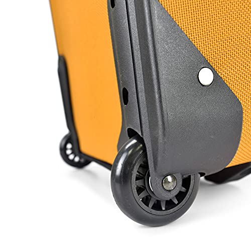 Orange Fabric Expandable Carry-on Luggage, Rolling Suitcase, 2 Wheel Set J520
