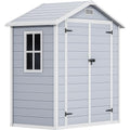Gray 6x4 FT Outdoor Resin Storage Shed with Floor V2679