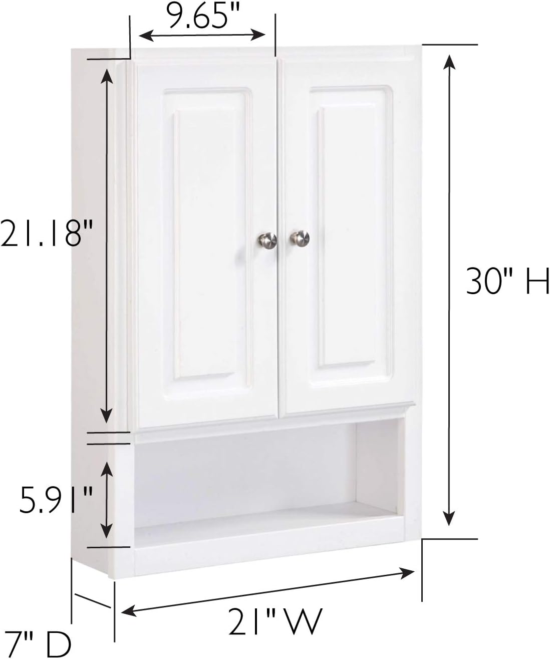 White 2-Door Bathroom Wall Cabinet B8840