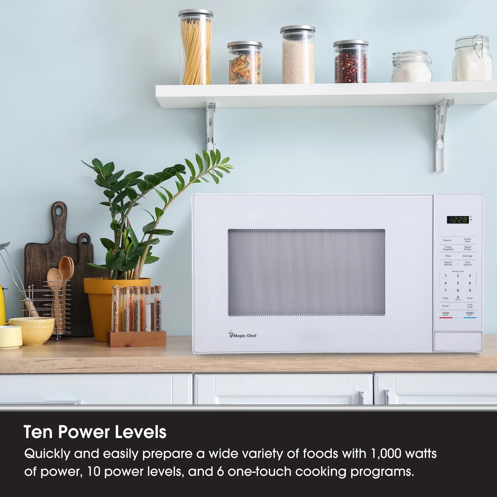 White Countertop Microwave Oven, 1,000 Watts Q22593