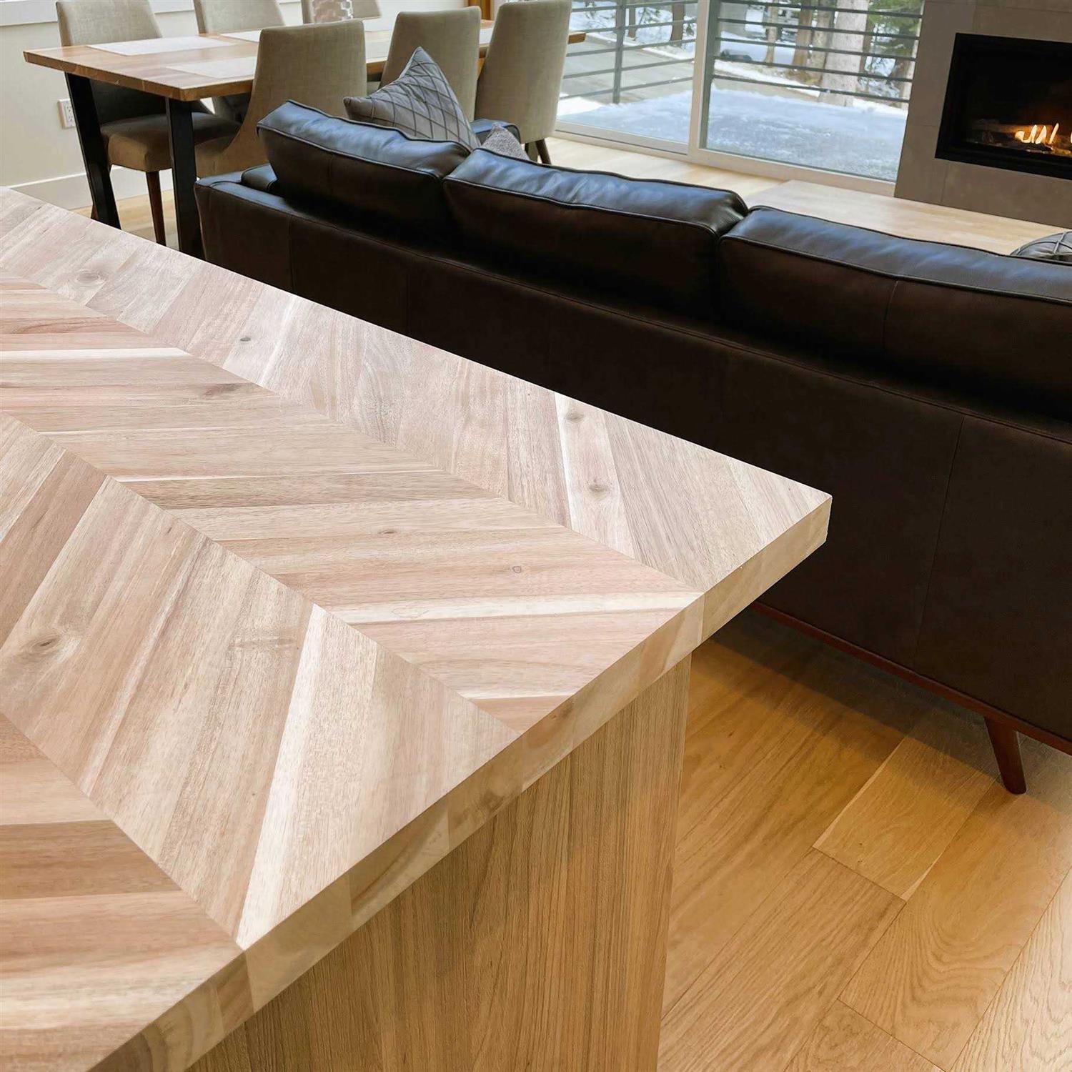 Natural Straight Butcher Block Acacia Countertop W3044