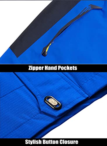 Men's Winter Water Resistant Ski Snow Jacket Fleece Parka Raincoats With Multi-Pockets A867049