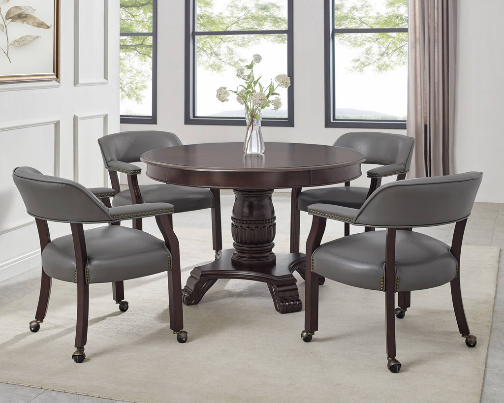 Gray Arm Chair with Casters E532