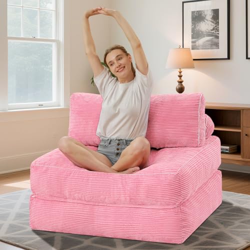 Black Folding Sofa Bed with Dual-Pillow W425