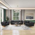 Black 3-Piece PU Upholstered Sofa Set with Metal Legs C316263