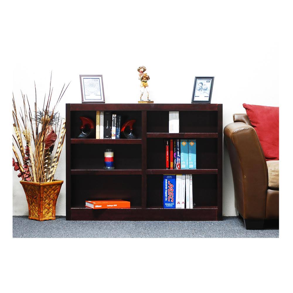 Double Wide Bookcase 6 Shelves Cherry M384963