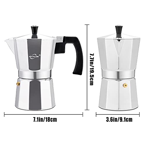 Stovetop Espresso Maker 6 Cup Moka Pot Aluminum Silver K8867