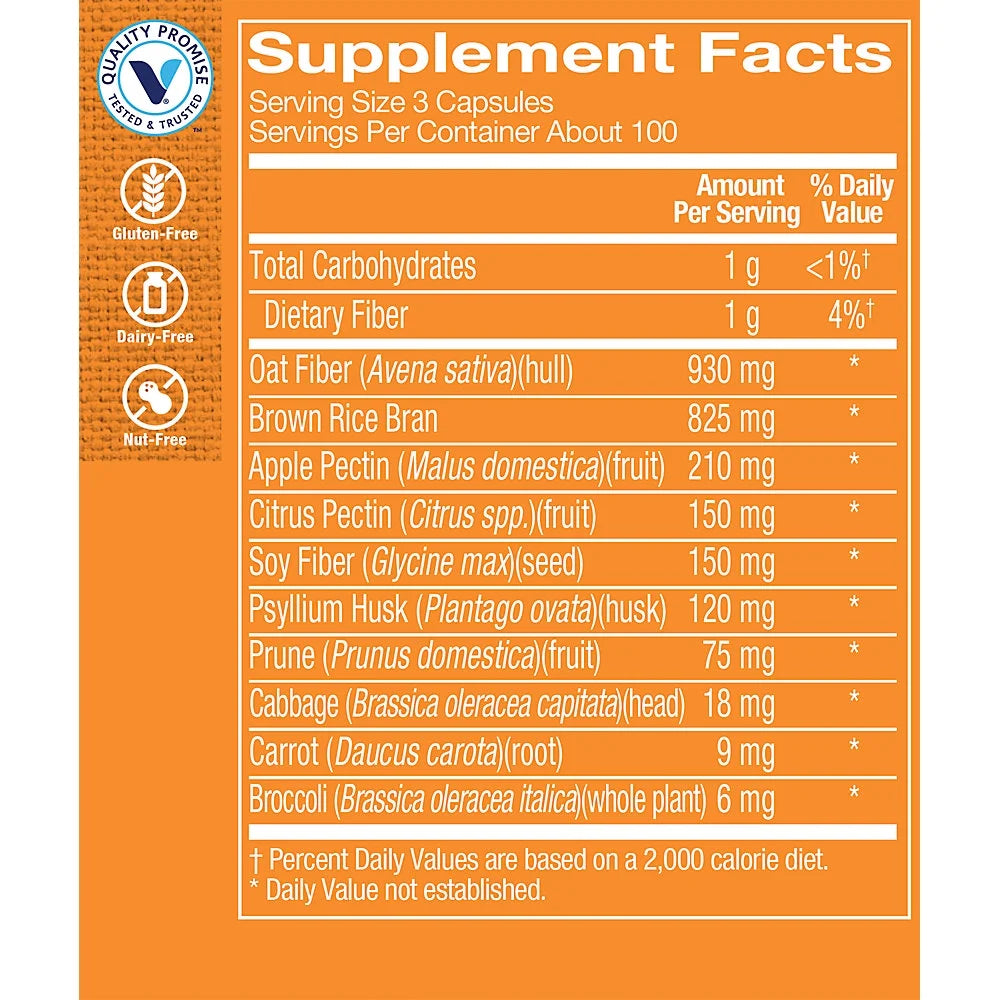 Fiber Blend, Natural Source of Insoluble and Soluble Fiber (300 Capsules) V2181