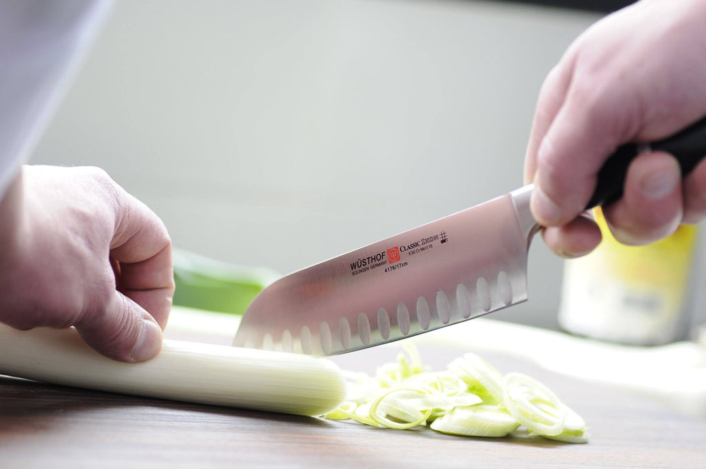 7-Inch Santoku Hollow Edge Black Knife D31692