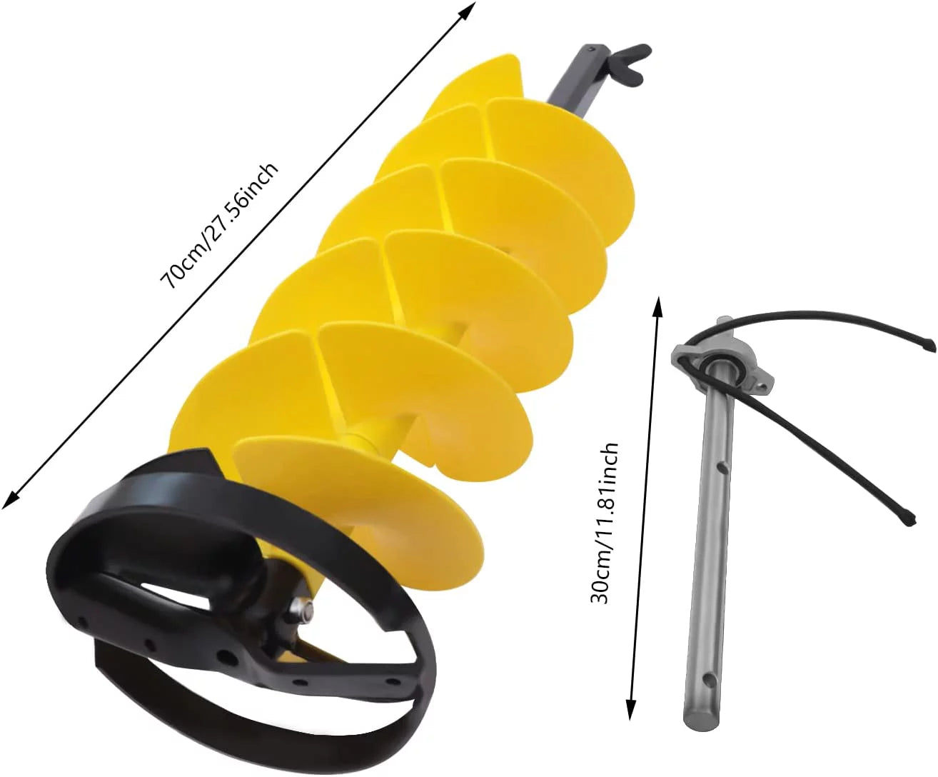 Ice Drill Auger, Cordless Nylon Ice Drill Bit with Centering Blade, 8" Ice Drill Bit with Bit Adapter and Top Plate T134