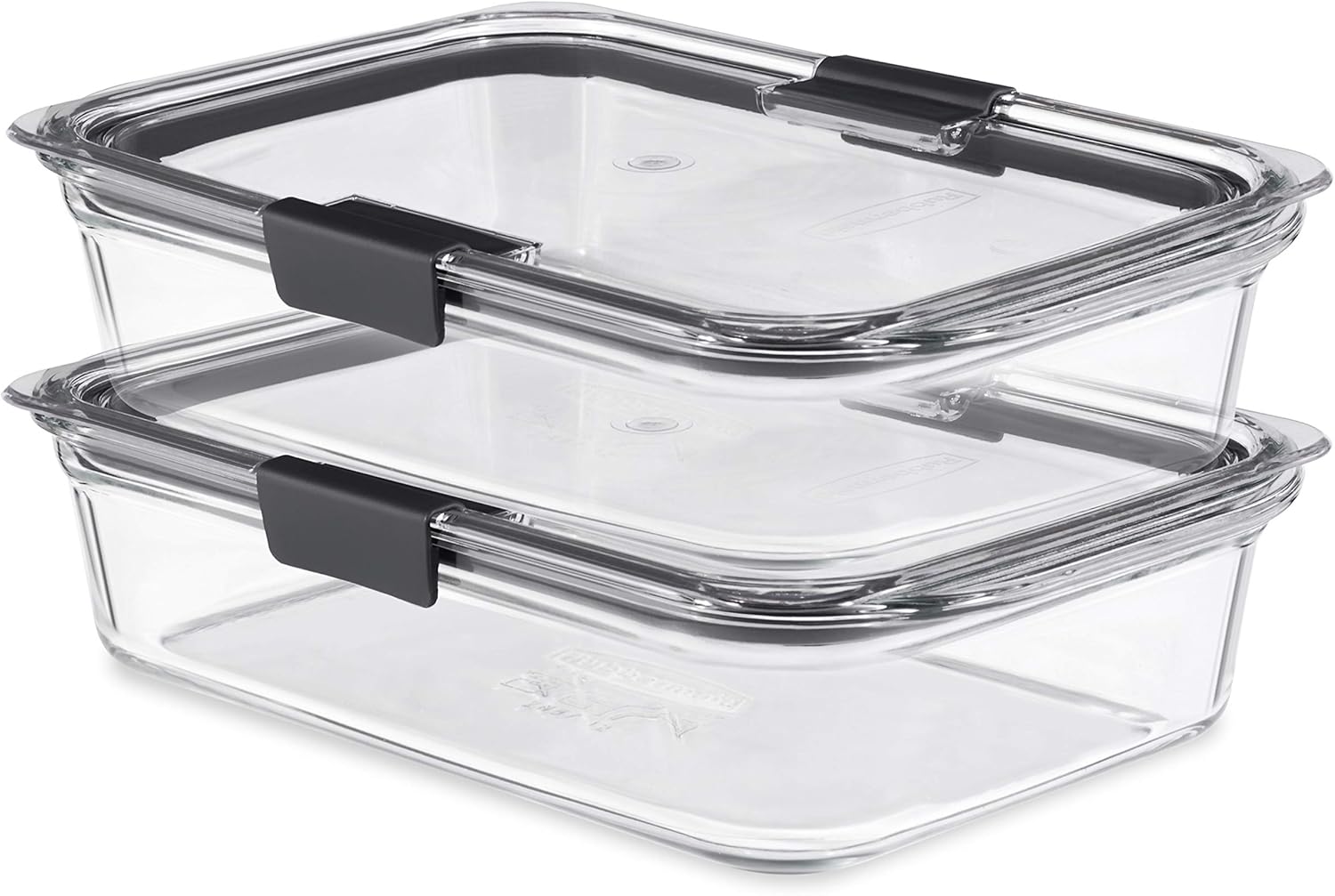 8-Piece Glass Food Storage Containers with Lids, Clear/Grey X7342