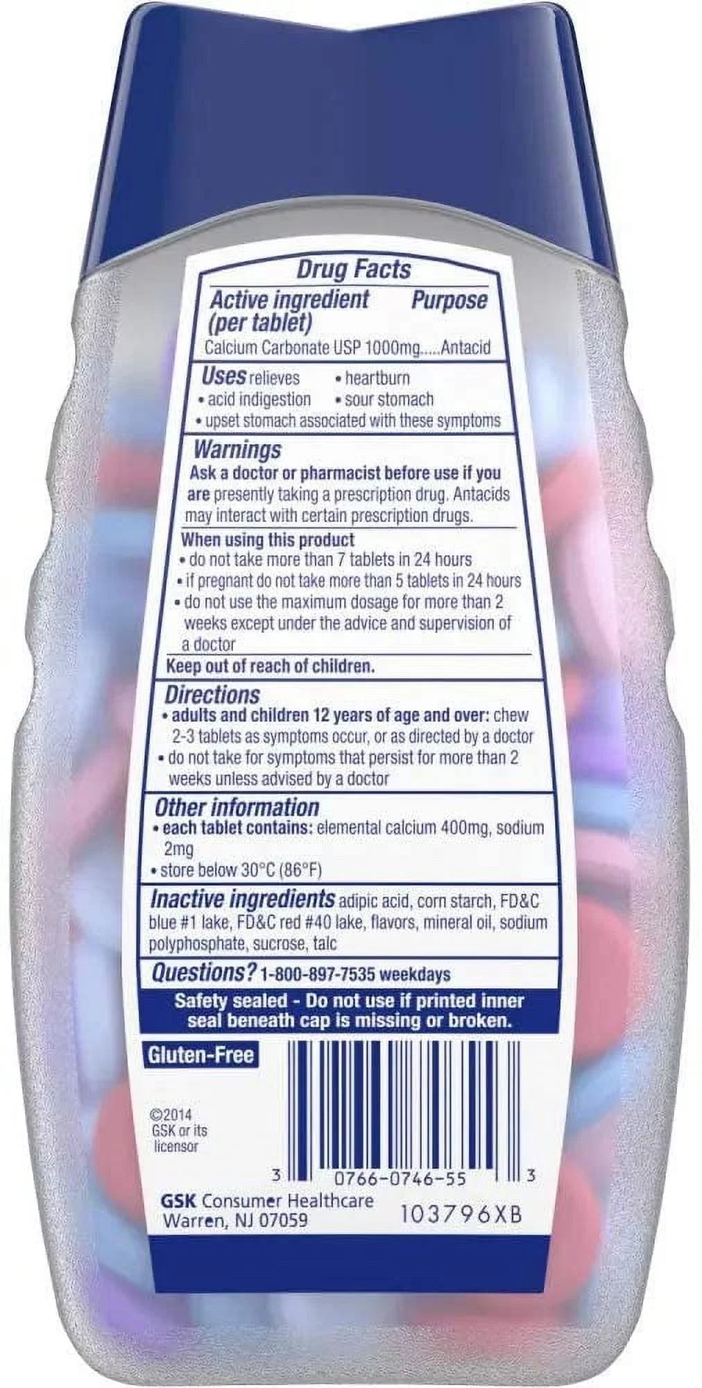 Chewable Tablets, Assorted Berries - 160 Ea (Pack of 3) U17710
