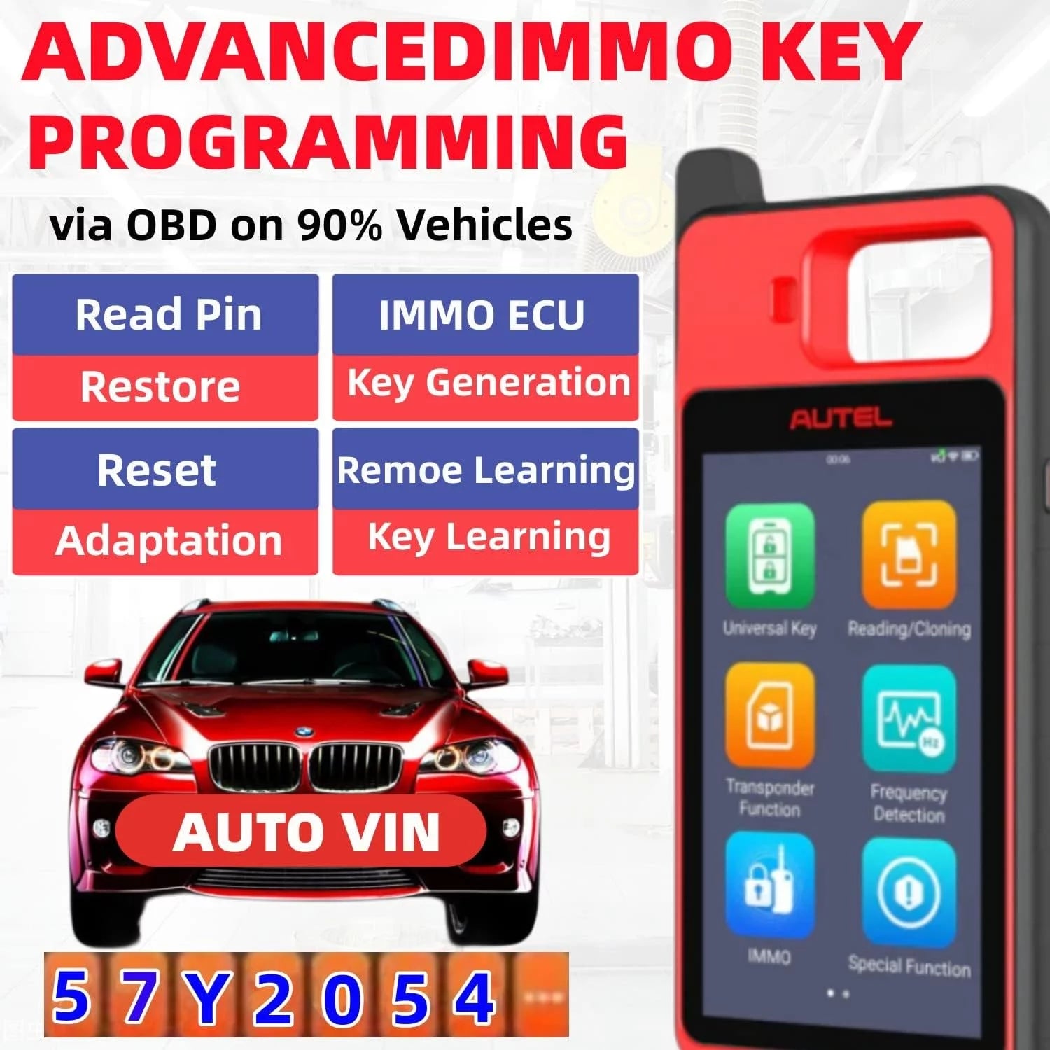 Key Fob Programmer Immobilizer Tool with 2pcs Blank IKEY O86116