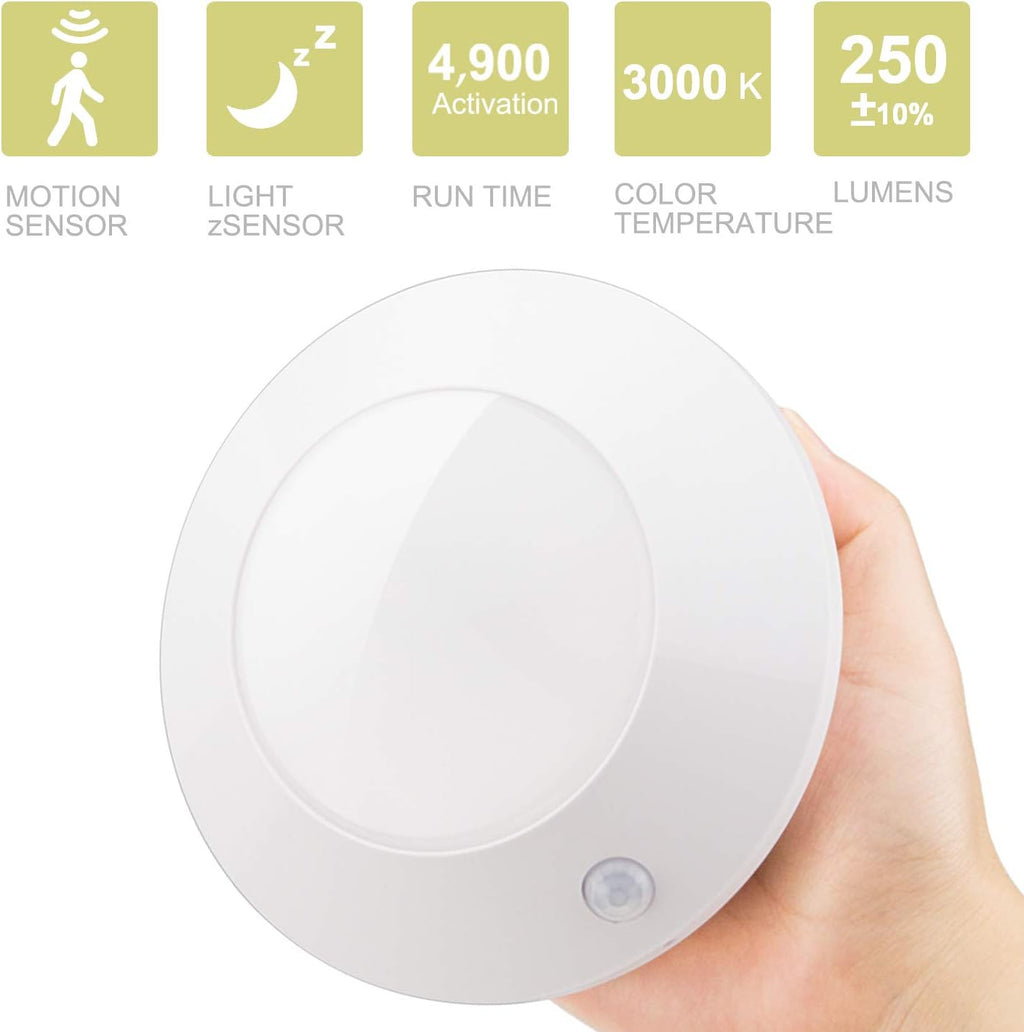 Motion Sensor Ceiling Light Cordless Battery Powered LED Warm White Light D905
