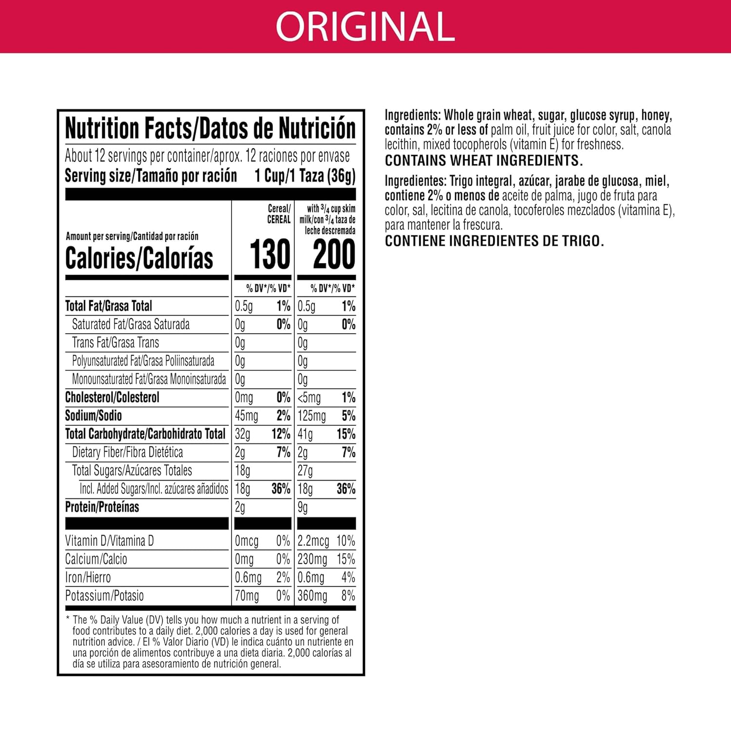 15.3oz Original Whole Grain Breakfast Cereal G4632