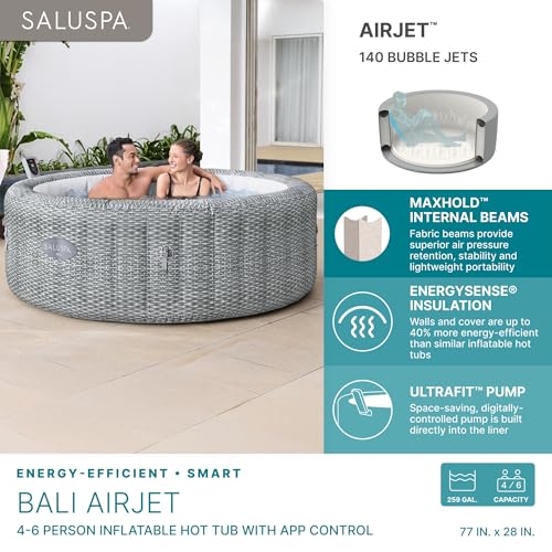 Large Round 7 Person Inflatable Hot Tub with Cover H33833