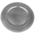 24 Pcs 13-inch Silver Crystal Beaded Round Charger Plates Q525