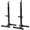 Pair of Adjustable Solid Steel Squat Rack Stands O494