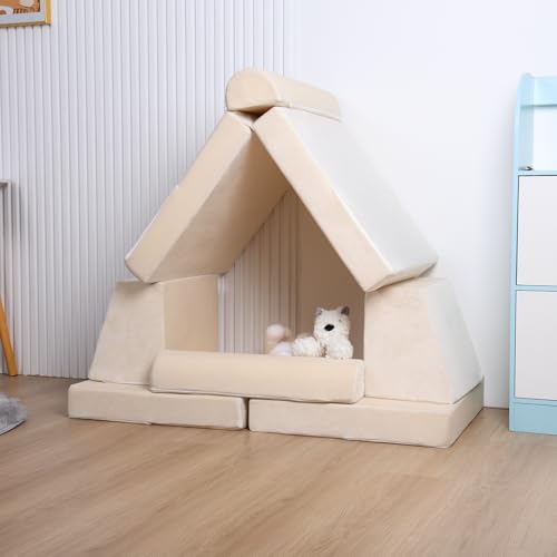 Beige Modular Kids Play Couch K415