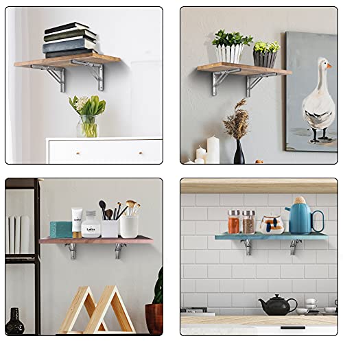 Folding Shelf Brackets 12 Inch, Stainless Steel, 2 Pack Y550321