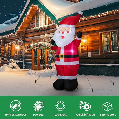 8FT LED-lit Inflatable Santa Claus Decoration S855394
