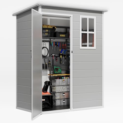 Grey Resin Storage Shed with Floor M971