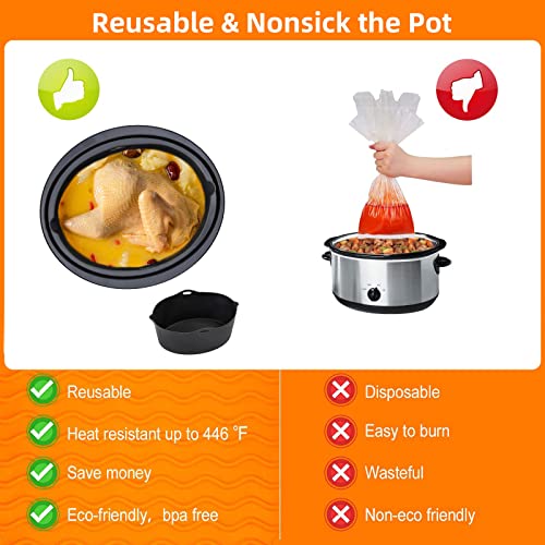 Reusable Silicone Slow Cooker Liners for 7-8 QT K7712