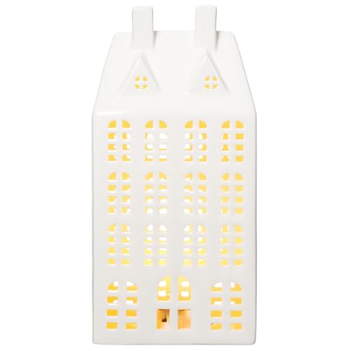 White Ceramic Christmas Village House with Lights G779