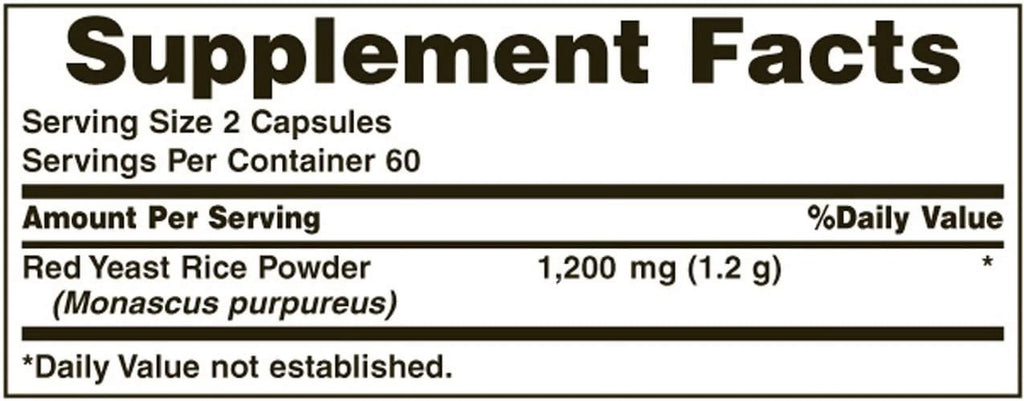 Red Yeast Rice 600mg 120 Capsules (Pack of 6) B538