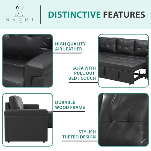 Black Reversible L Shape Sofa with Storage U6770