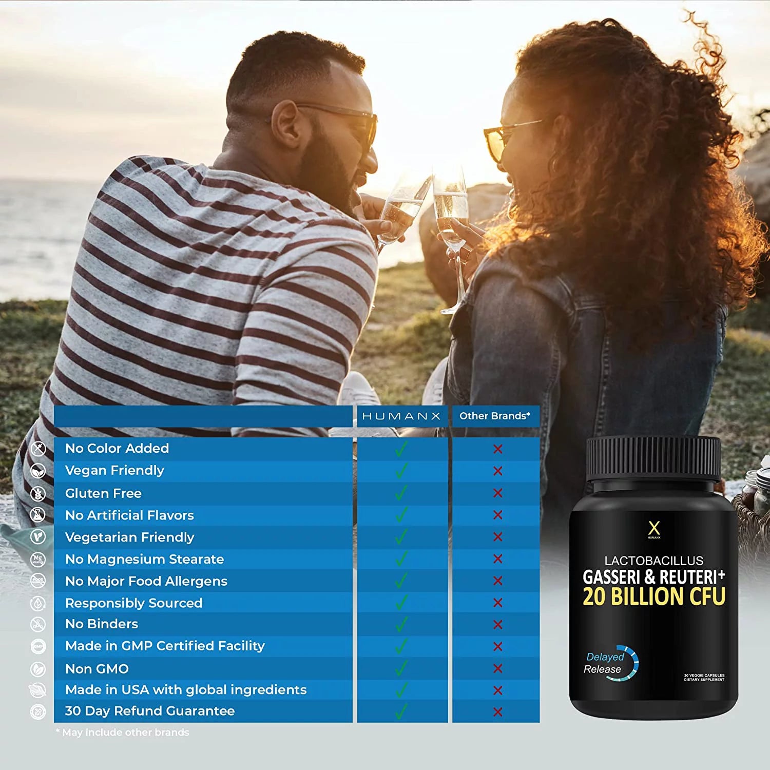 Probiotic Supplement with Lactobacillus Gasseri & Reuteri, 20 Billion CFU, Delayed Release Capsules E2103