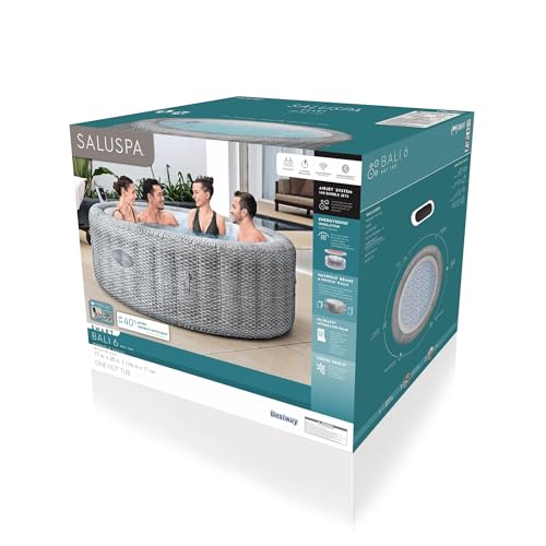 Large Round 7 Person Inflatable Hot Tub with Cover H33833