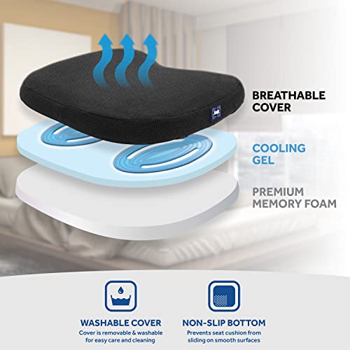 2 Pack Set Cushion with Washable Cover Breathable Mesh Memory Foam L887