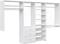 White Wood Wall Mounted Closet Organizer with Shelves and Drawers L53203