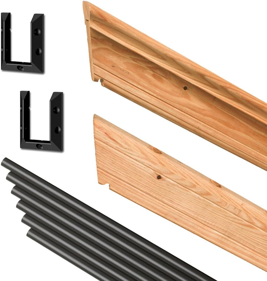 6 ft. Pressure-Treated Cedar-Tone Stair Deck Railing Kit with Black Aluminum Balusters P493978