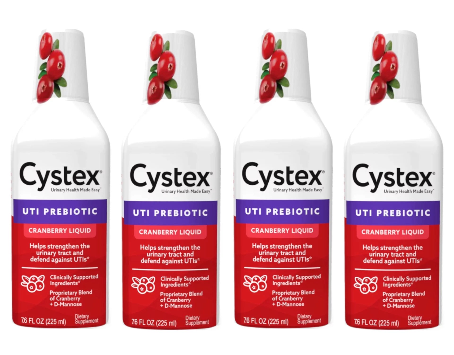 4 Pack Cranberry Flavor 7.6oz Each Urinary Health T483605