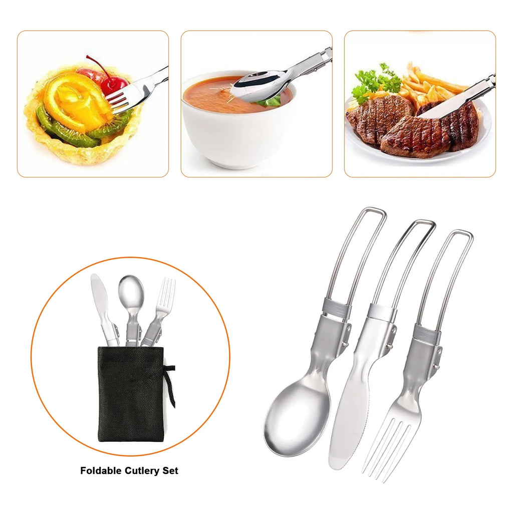 Camping Cookware Mess Kit with Camping Stove B7549