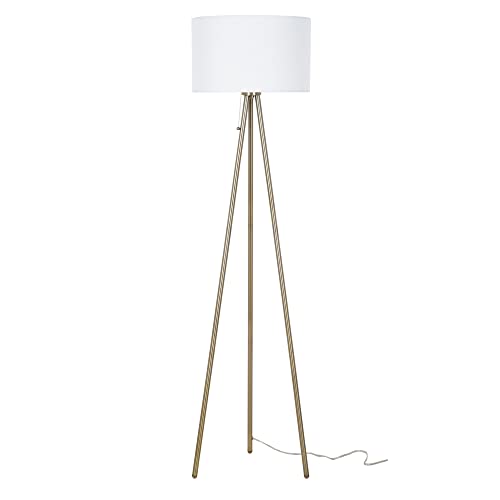Antique Brass Tripod Floor Lamp C7939