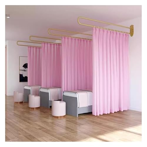 U-Shape Room Divider Curtain with Guide Rail (Yellow, 230cm) G990840