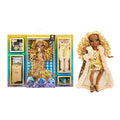 Gold Yellow Posable Fashion Doll with 2 Designer Outfits and Vanity Playset L8424