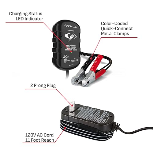 0.8A Car Battery Charger and Maintainer for 12V Batteries D75508