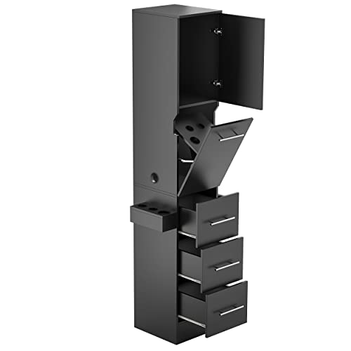 White Salon Station with 3 Drawer and 1 Large Cabinet J32751