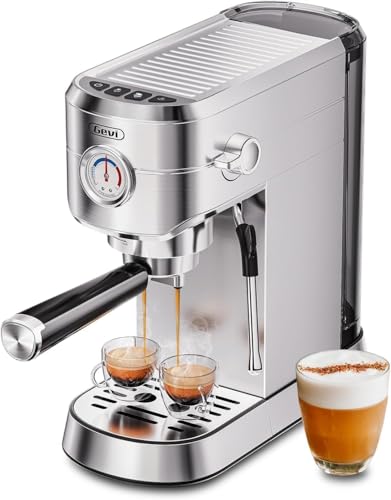 Compact Stainless Steel Espresso Machine with Steam Wand R11636