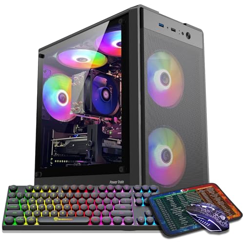 Gaming PC Desktop Computer, AMD Ryzen 5 5500, Radeon RX 550 4GB, 16G DDR4 RAM, 1TB NVME SSD W61348