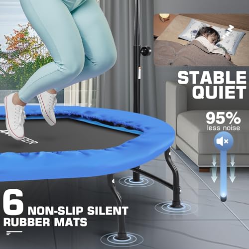 50" Rebounder Trampoline with Bar, 550 LBS Mini Trampoline M457435